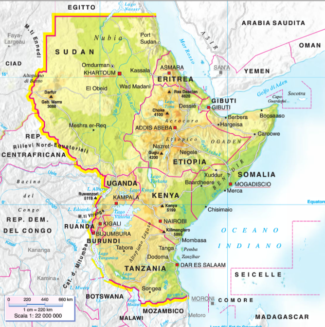 Cartina Africa Orientale 76
